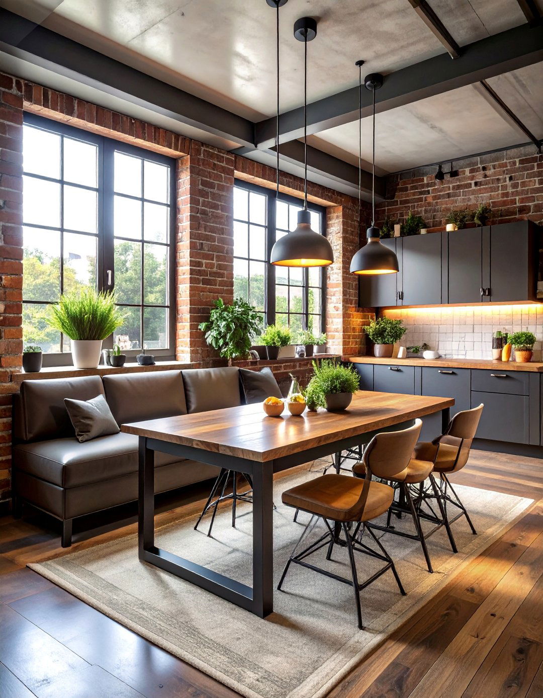 Industrial Chic Banquette Seating - 25 Breakfast Nook Ideas