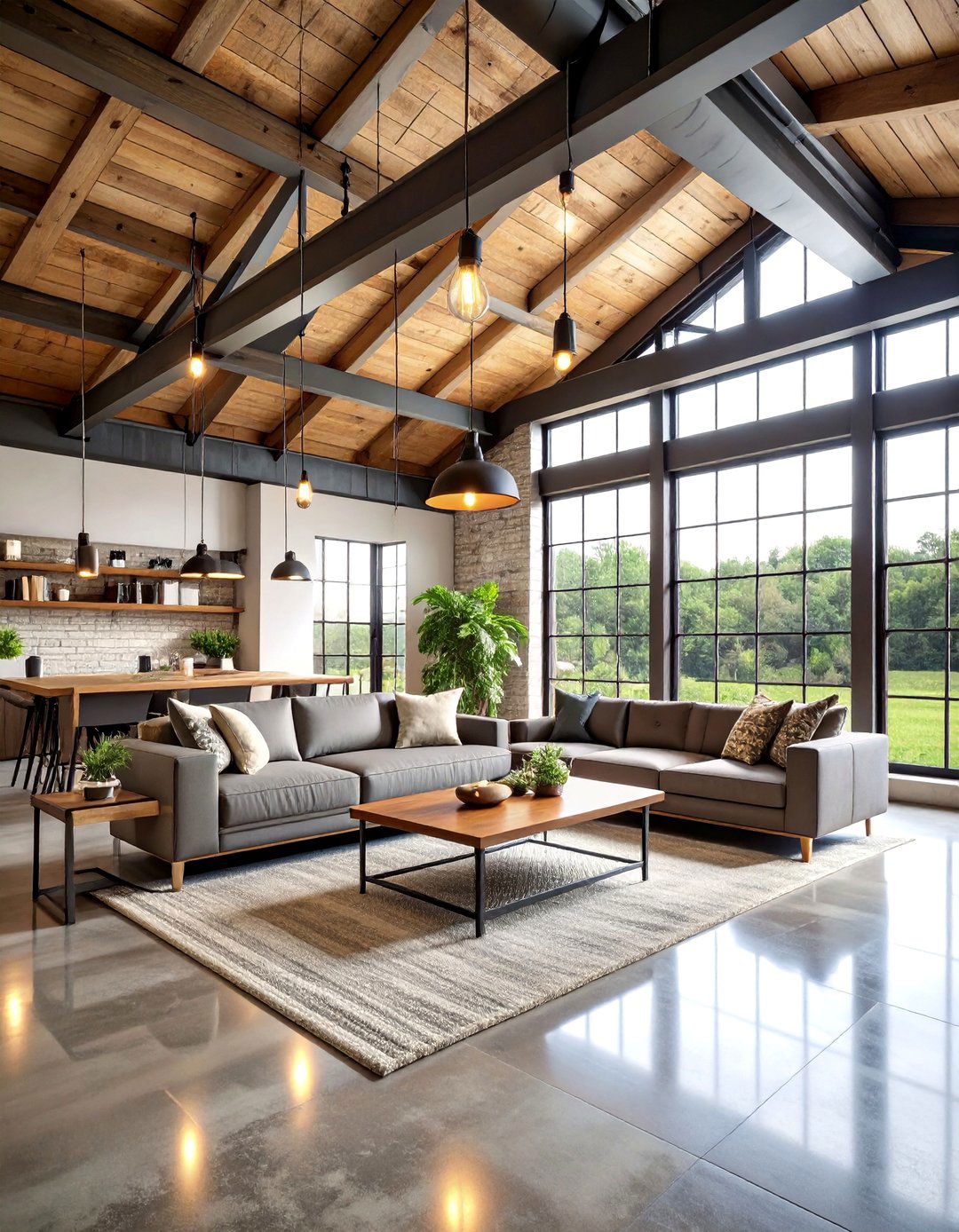 Industrial Chic Barndominium with Metal Accent Features - 25 Barndominium Interior Ideas