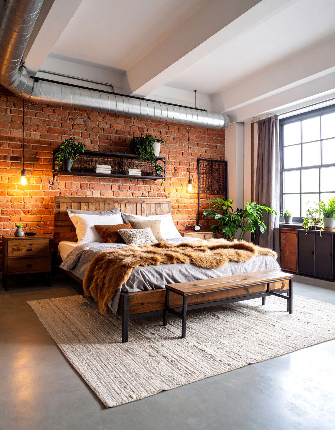 Industrial Chic Basement Bedroom with Exposed Elements - 25 Basement Bedroom Ideas