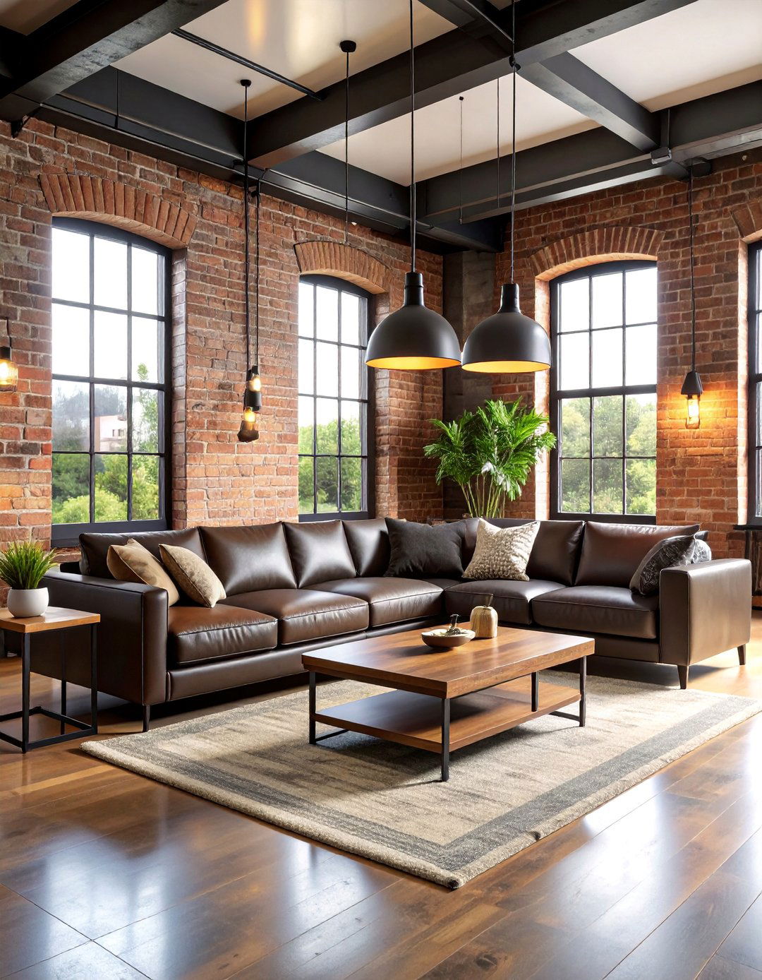 Industrial Chic Black and Beige Living Room - 25 Black and Beige Living Room Ideas