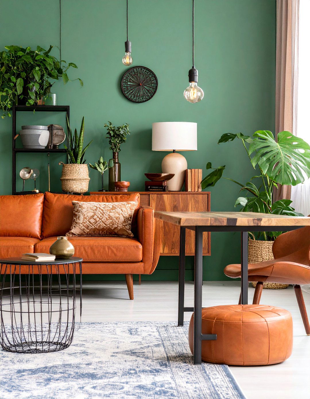 Industrial Chic Console with Metal and Wood Fusion - 25 Sofa Table Decor Ideas