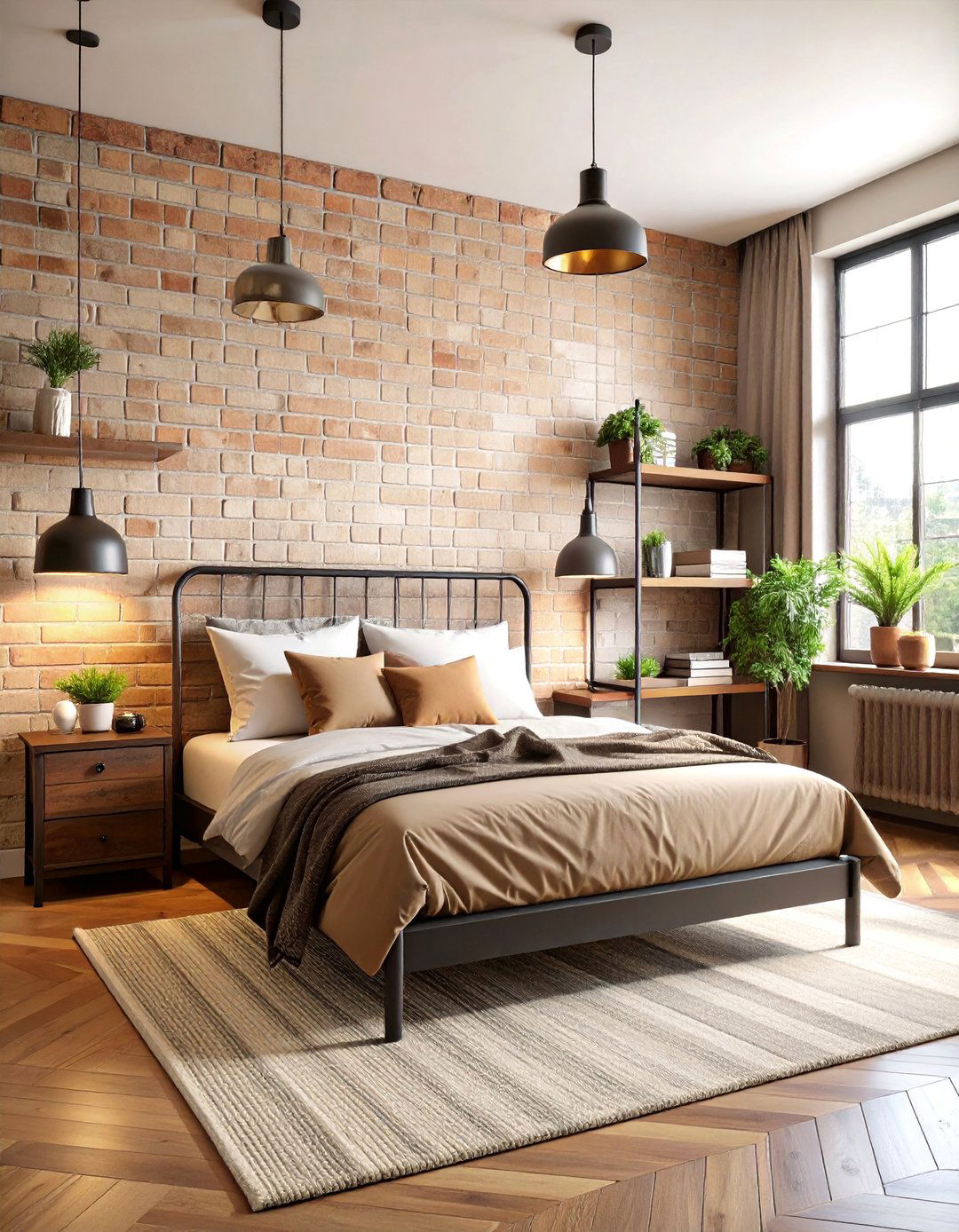 Industrial Chic Cream and Black Bedroom - 25 Cream and Black Bedroom Ideas