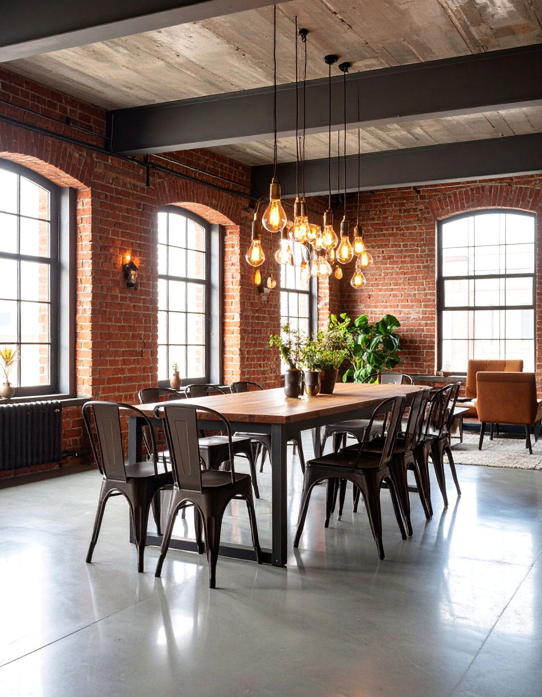 Industrial Chic Dining Room with Exposed Elements - 25 Modern Dining Room Ideas