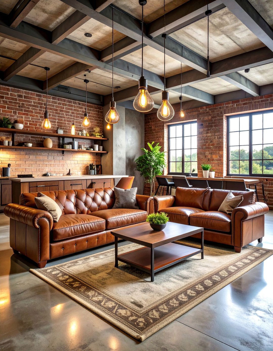 Industrial Chic Entertainment Lounge with Exposed Elements - 25 basement decorating ideas