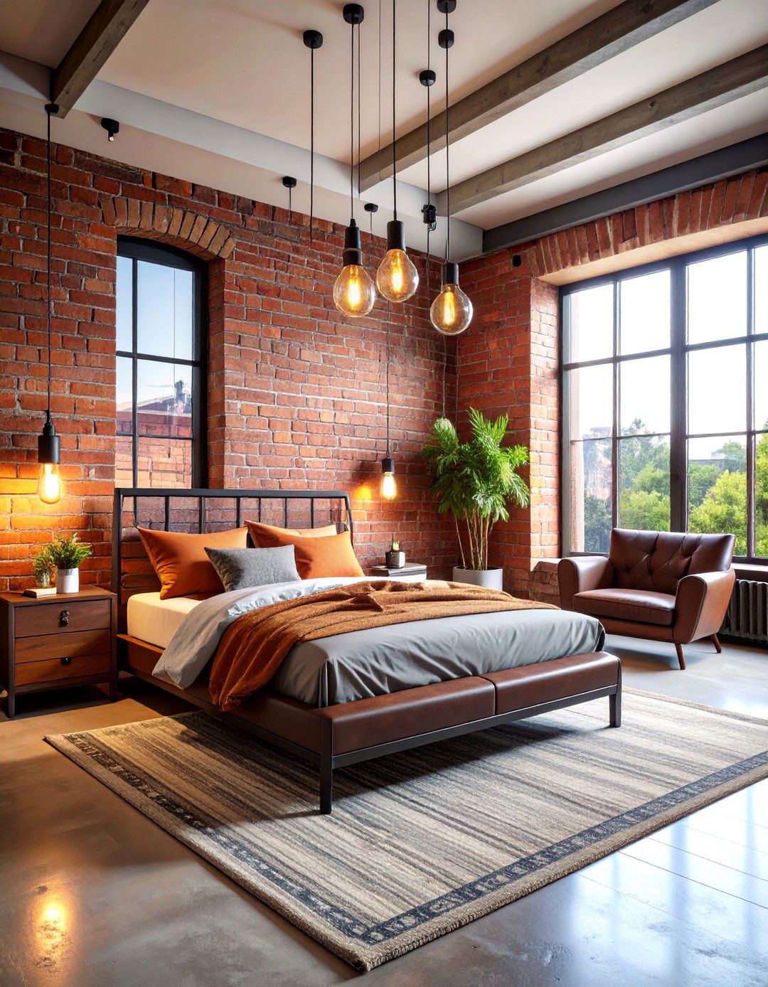 Industrial Chic Guest Bedroom with Exposed Brick Elements - 25 Guest Bedroom Ideas
