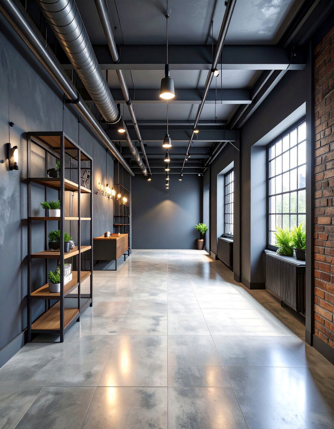 Industrial Chic Hallway with Metal Accents - 25 Hallway Ideas