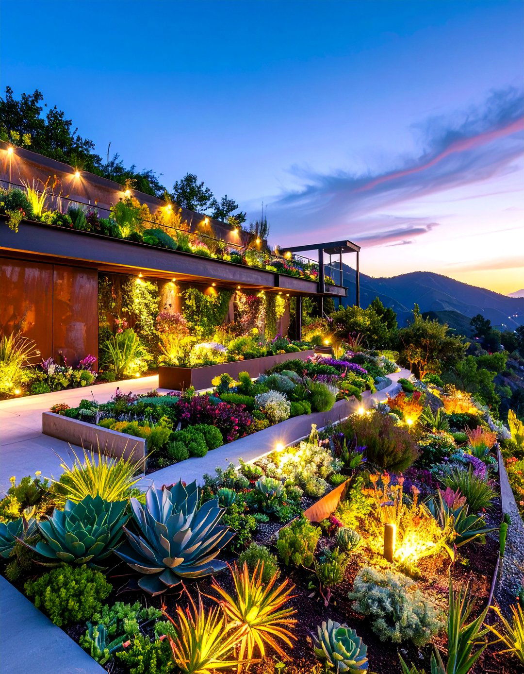 Industrial Chic Hillside Design - 25 Hillside Terraced Garden Ideas