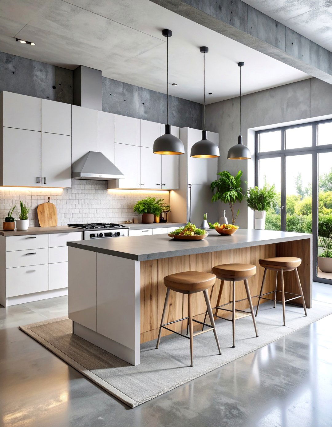 Industrial Chic Kitchen with Exposed Elements - 25 Grey and White Kitchen Ideas