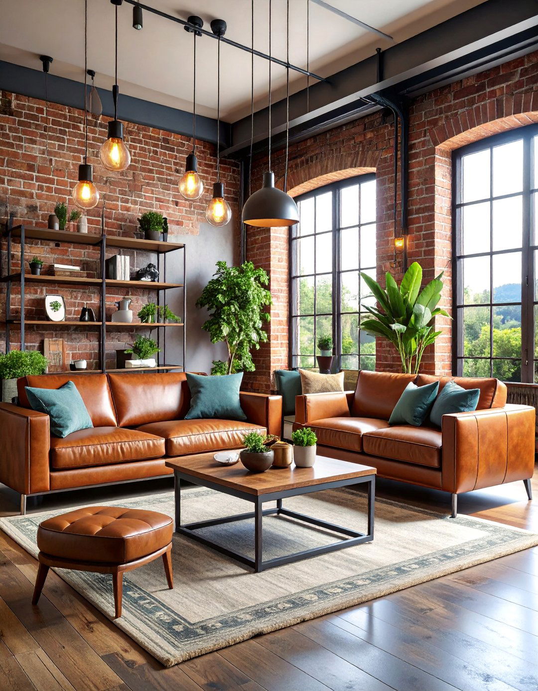 Industrial Chic Living Room with Exposed Elements - 25 Large Living Room Ideas