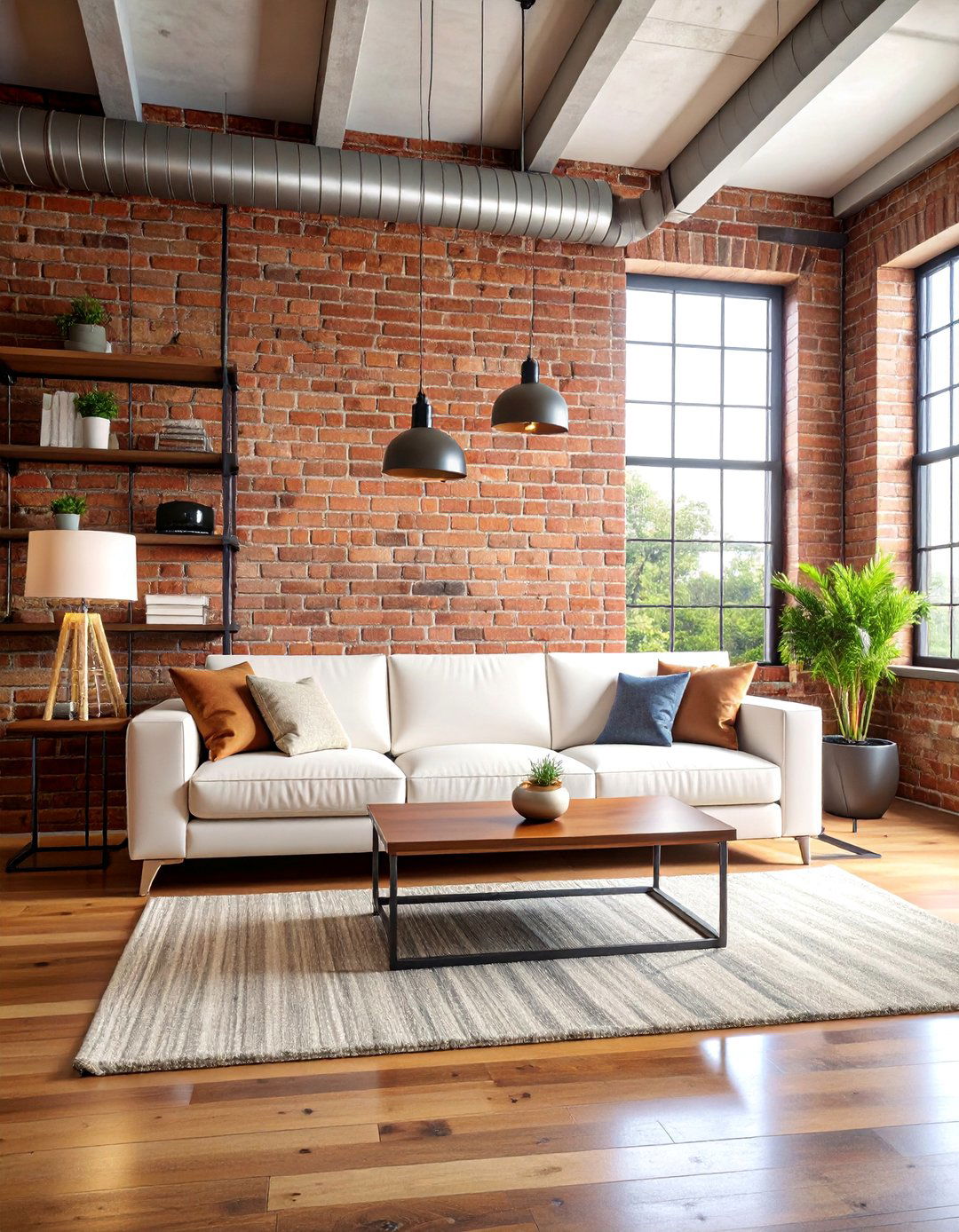 Industrial Chic White Leather Couch Loft - 25 White Couch Living Room Ideas