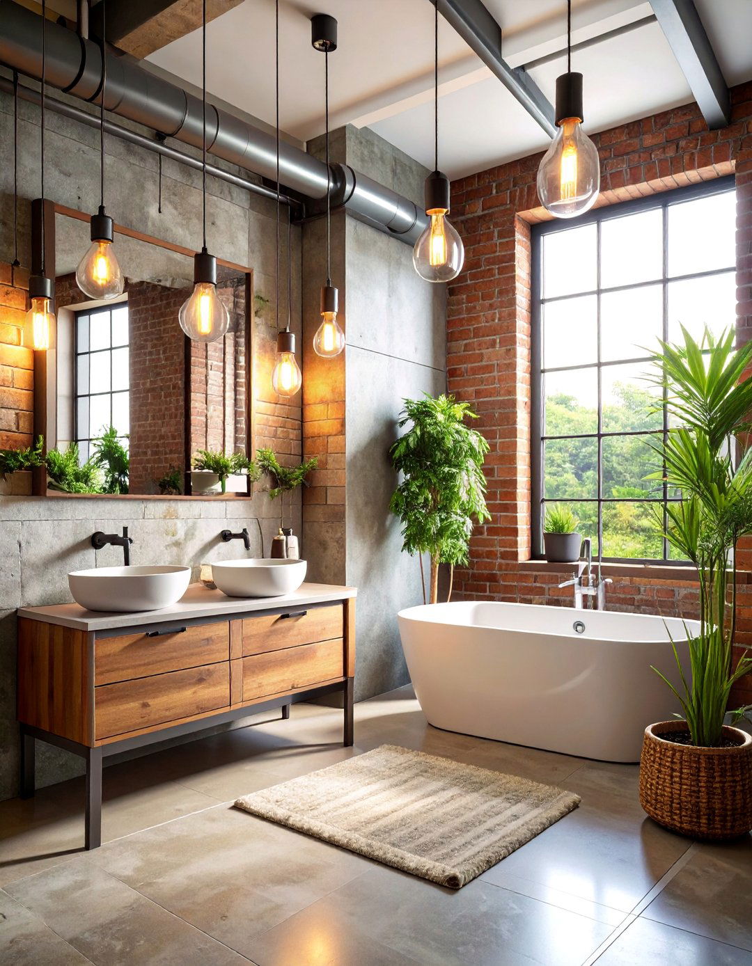 Industrial Chic with Exposed Elements - 25 Bathroom Staging Ideas