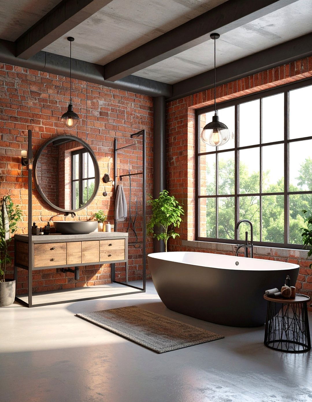 Industrial Chic with Exposed Pipes and Concrete - 25 Primary Bathroom Ideas