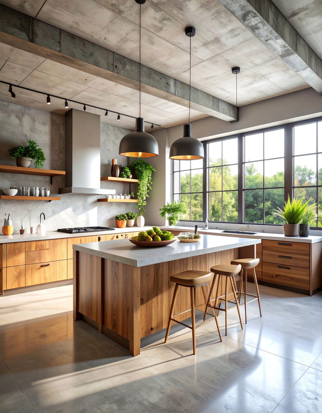 Industrial Concrete Kitchen Ceiling - 25 Kitchen Ceiling Ideas