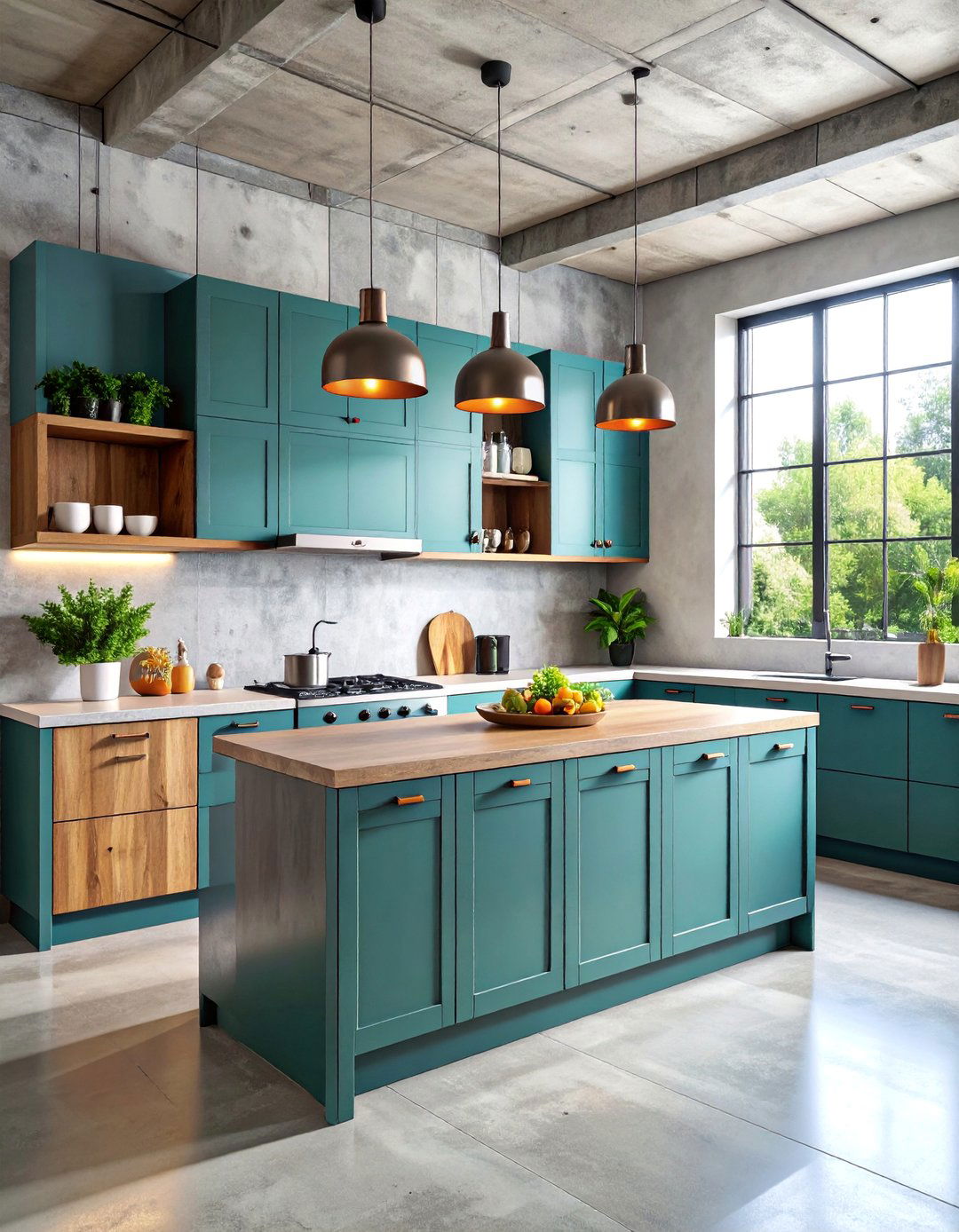 Industrial Concrete Look Floor to Ceiling Cabinets - 25 Floor to Ceiling Kitchen Cabinets