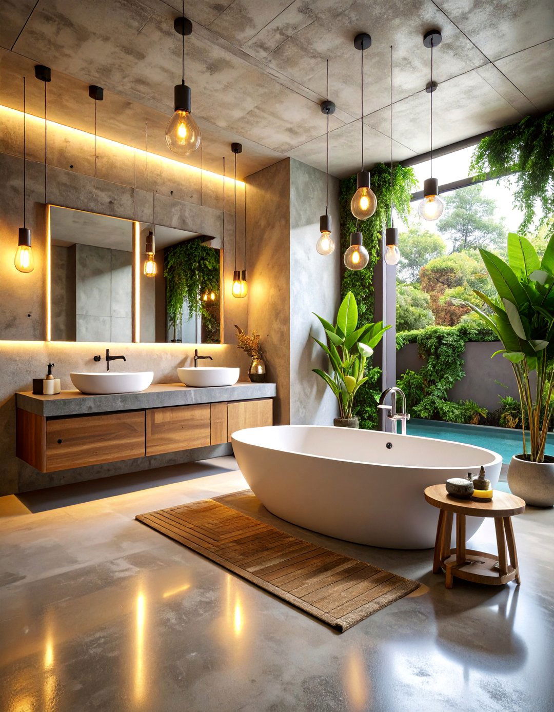 Industrial Concrete Pool Bathroom - 25 Pool Bathroom Ideas