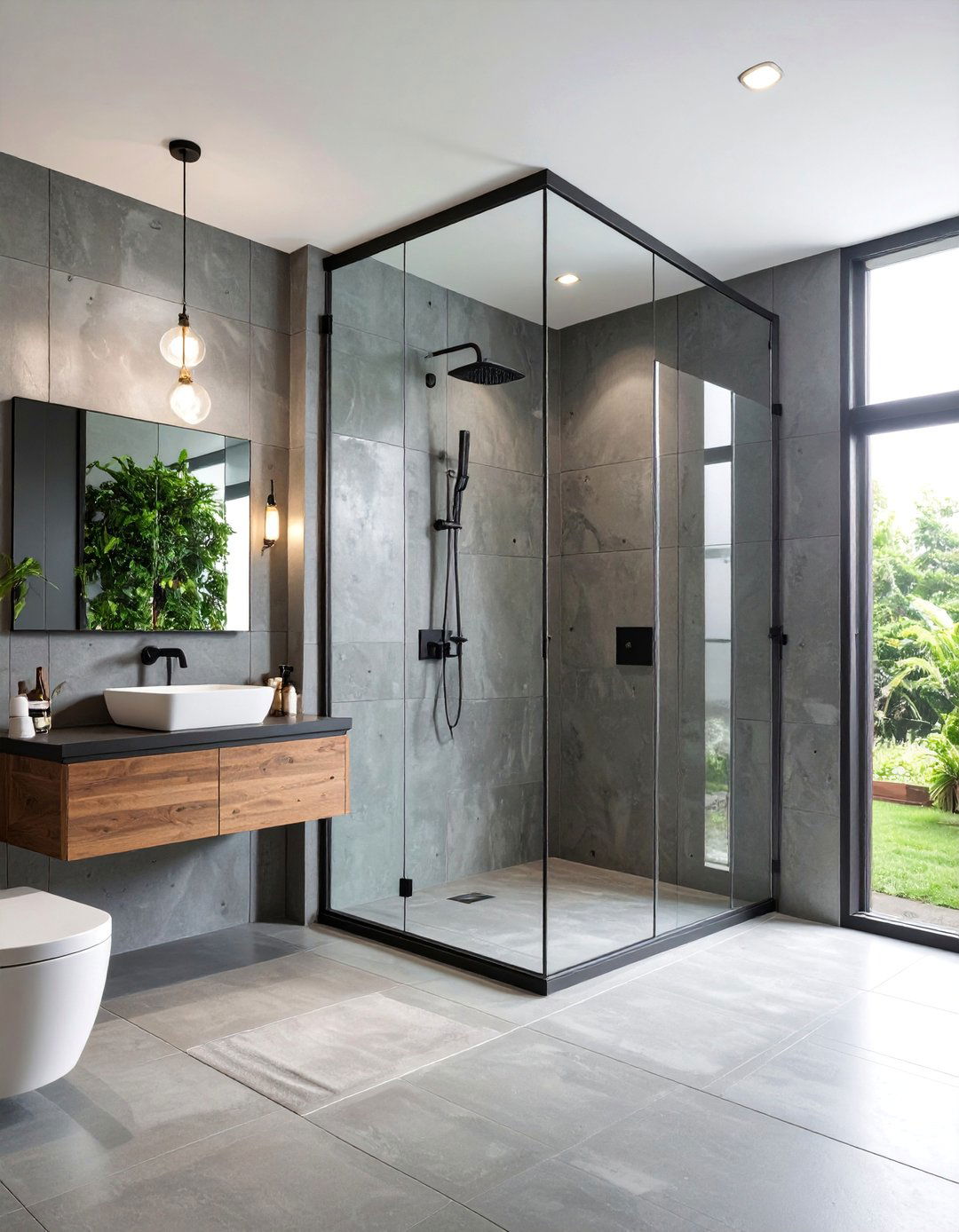 Industrial Concrete Shower Walls - 25 Concrete Bathroom Ideas