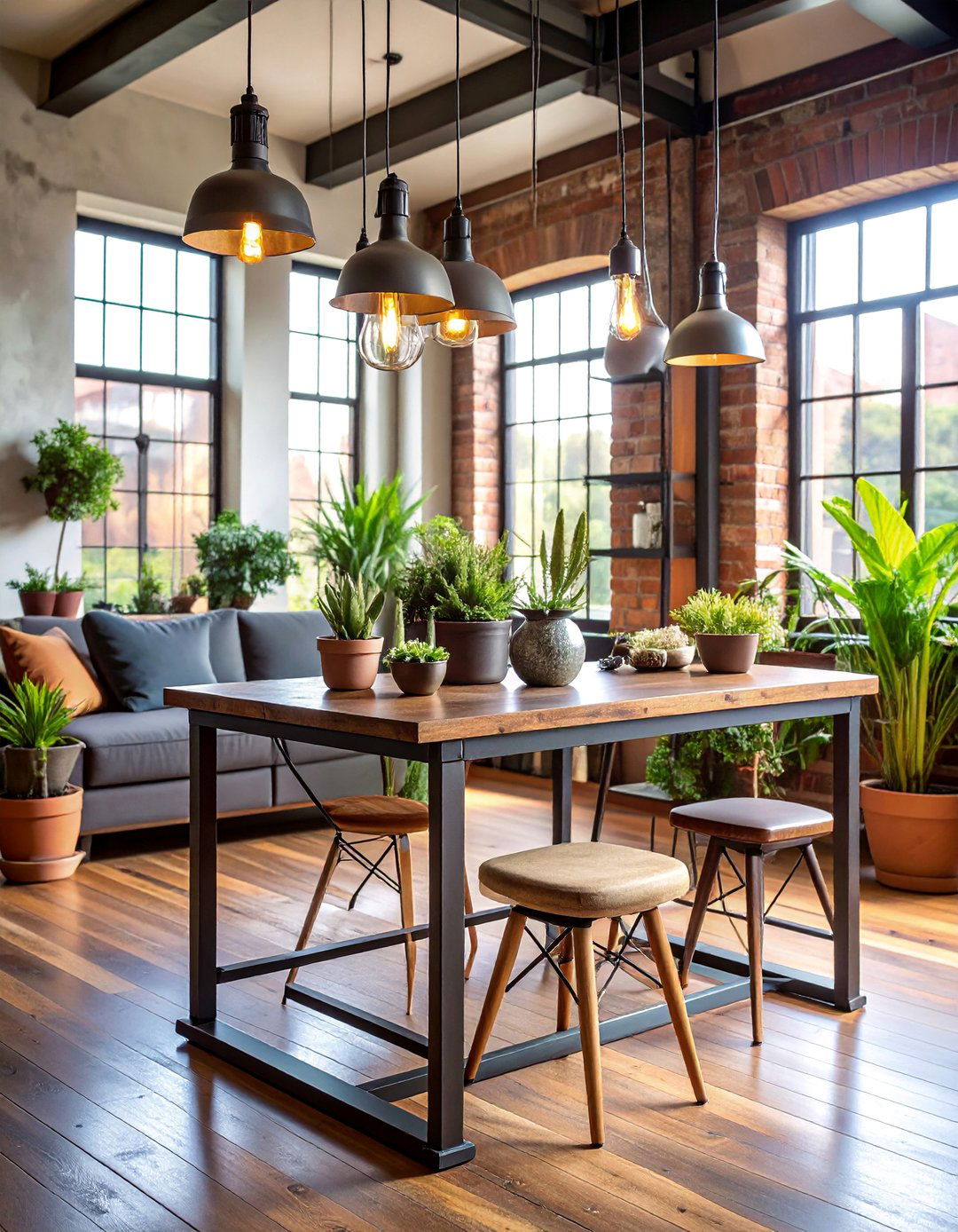 Industrial Console Table with Metal and Reclaimed Materials - 25 Console Table Decor Ideas