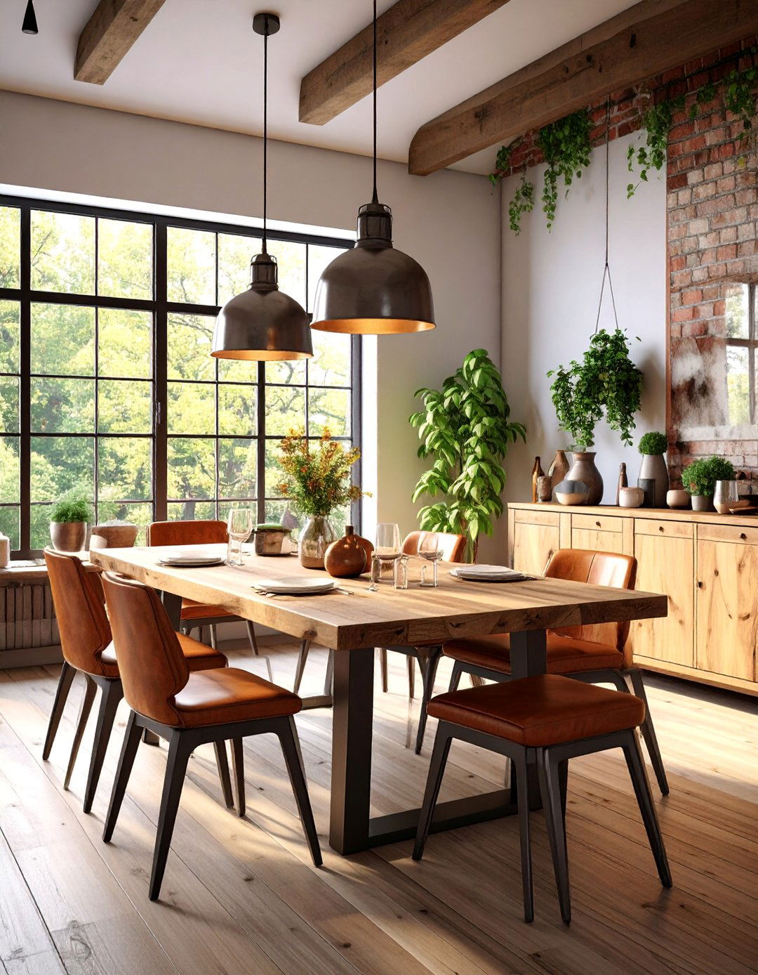 Industrial Cottage Dining Room with Metal Accents - 25 cottage dining room ideas