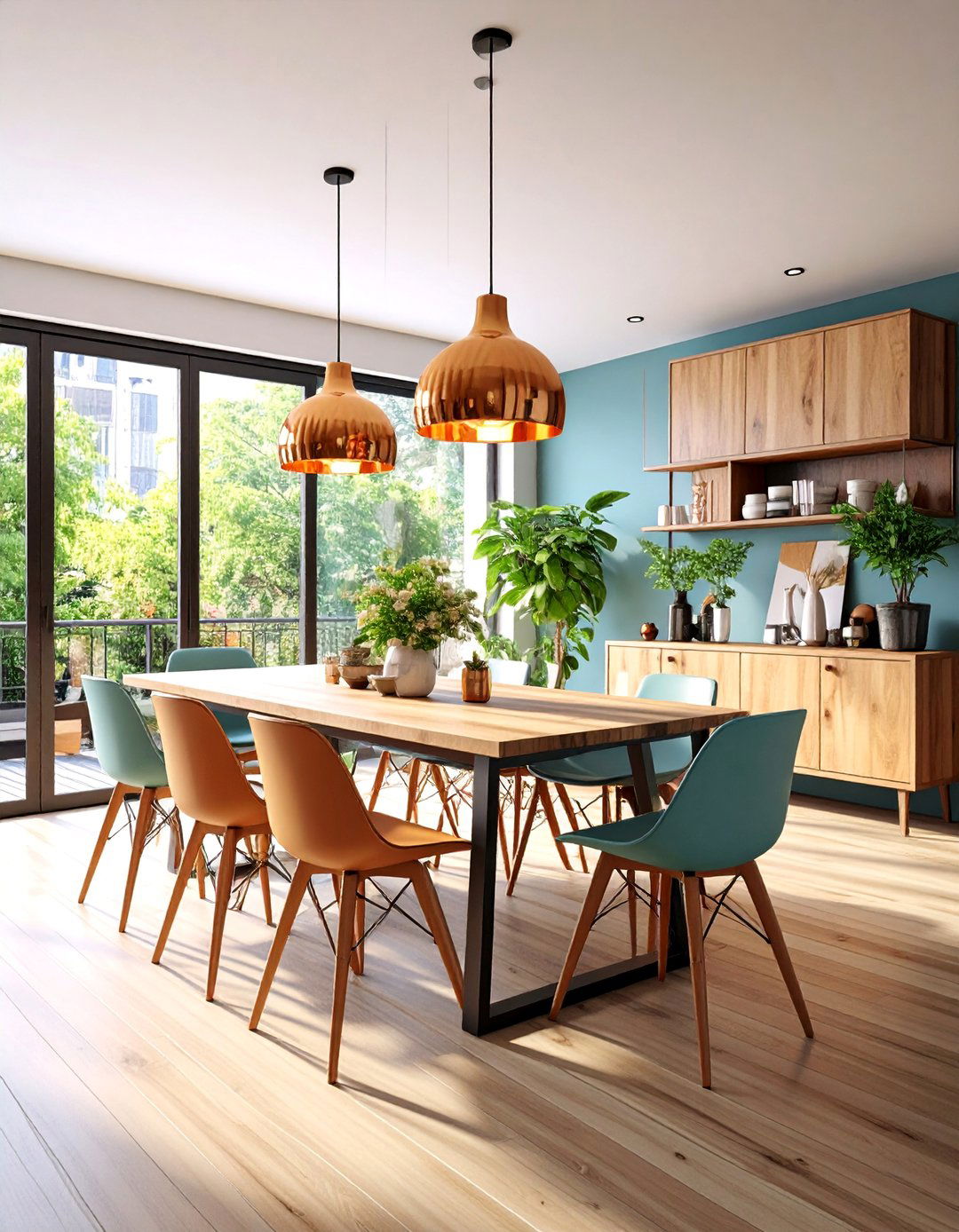 Industrial Dining Space with Metal Chairs - 25 Metro Style Interior Design Ideas