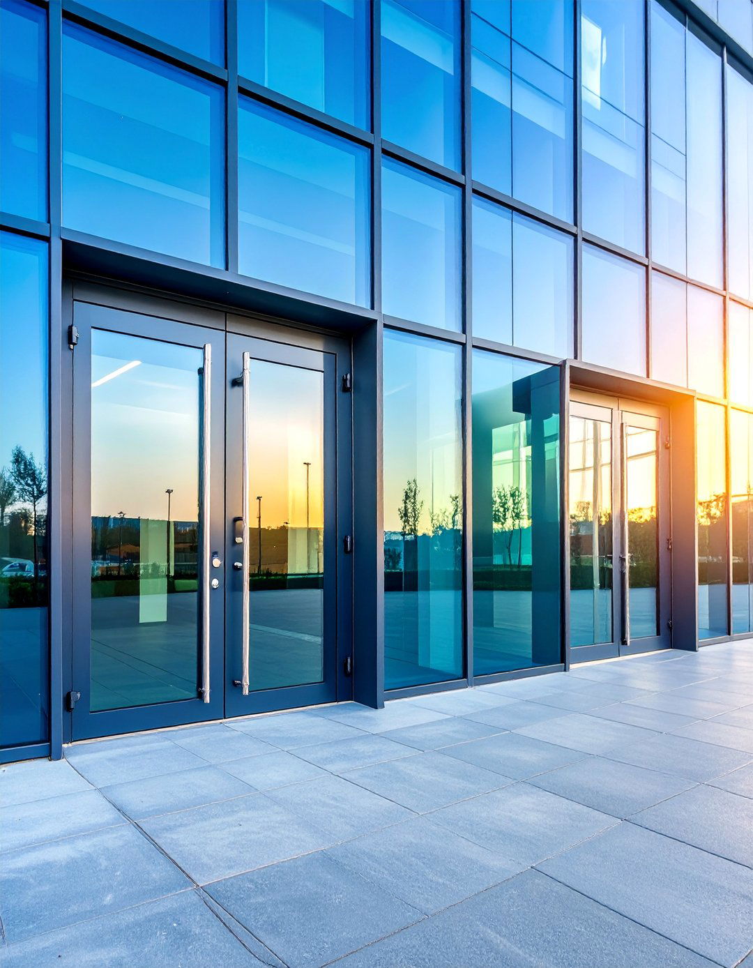 Industrial Double Doors with Steel and Glass - 25 Double Front Door Ideas