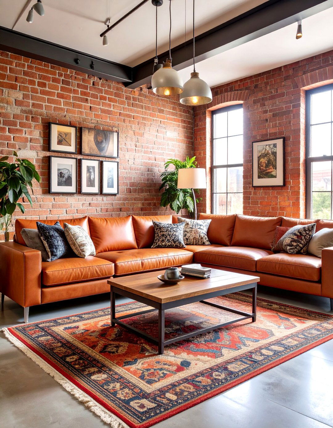 Industrial Eclectic Living Room with Warm Textures - 25 Eclectic Living Room Ideas