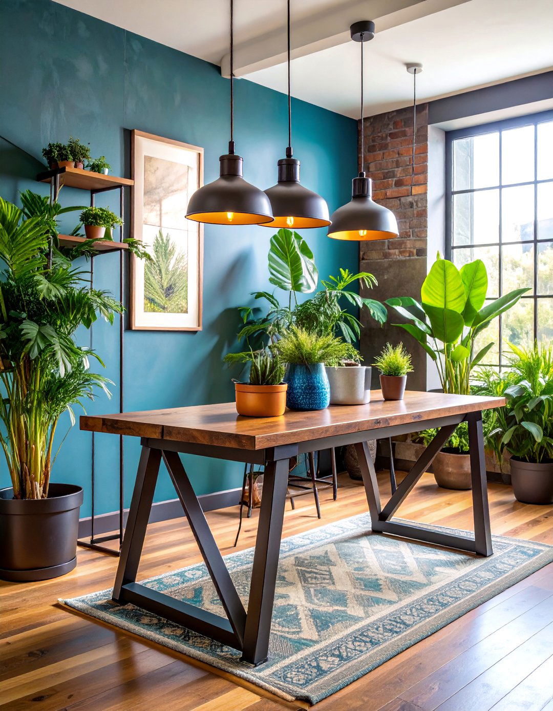 Industrial Entryway Table with Metal Accents - 25 entryway table decor ideas