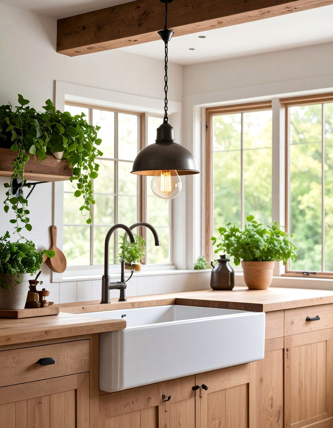 Industrial Exposed Bulb Pendant Fixtures - 25 Kitchen Sink Lighting Ideas