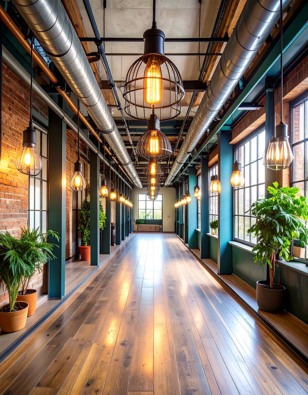 Industrial Exposed Fixture Style - 25 Hallway Lighting Ideas