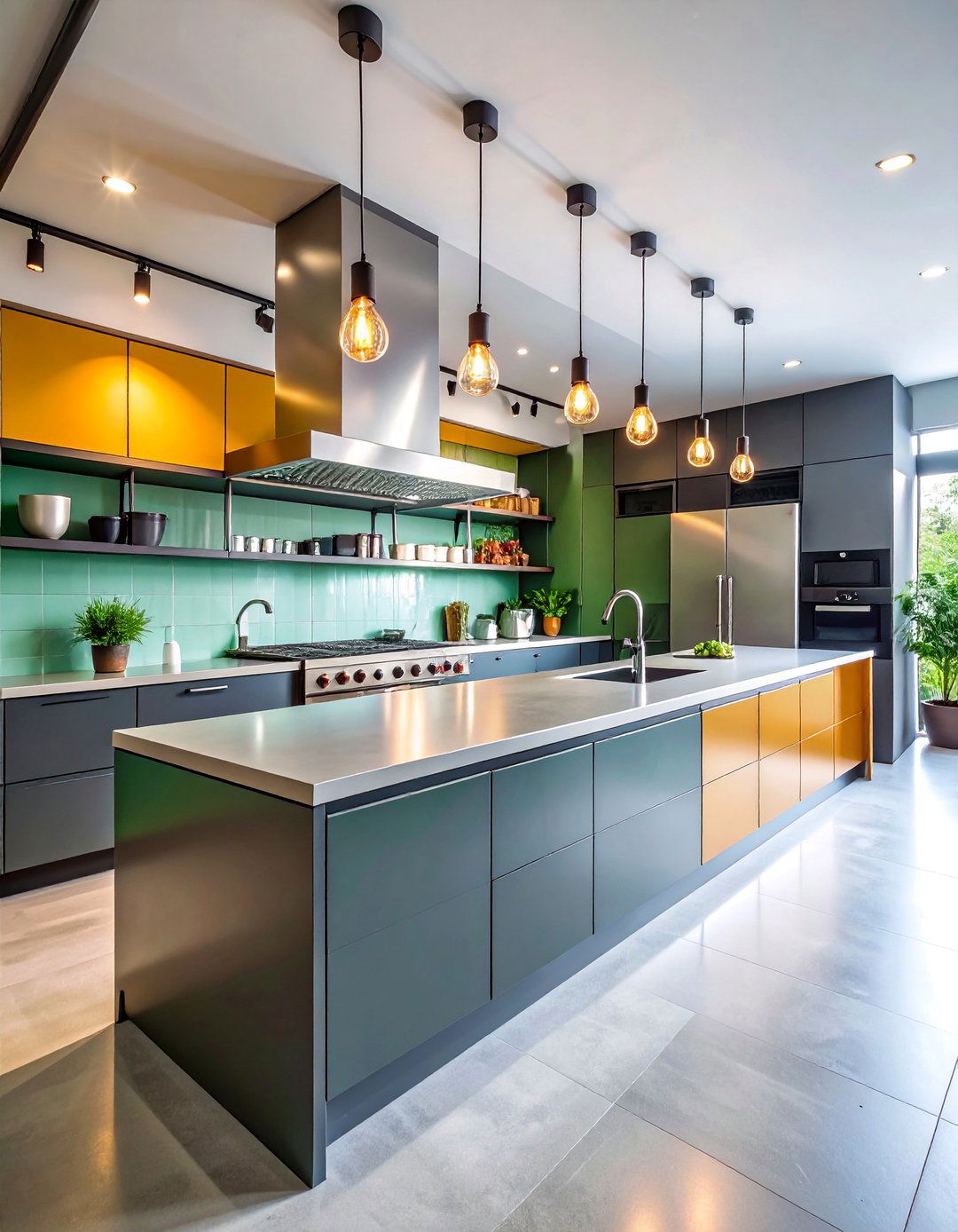 Industrial Galley Kitchen with Steel Shelving - 25 Galley Kitchen Ideas