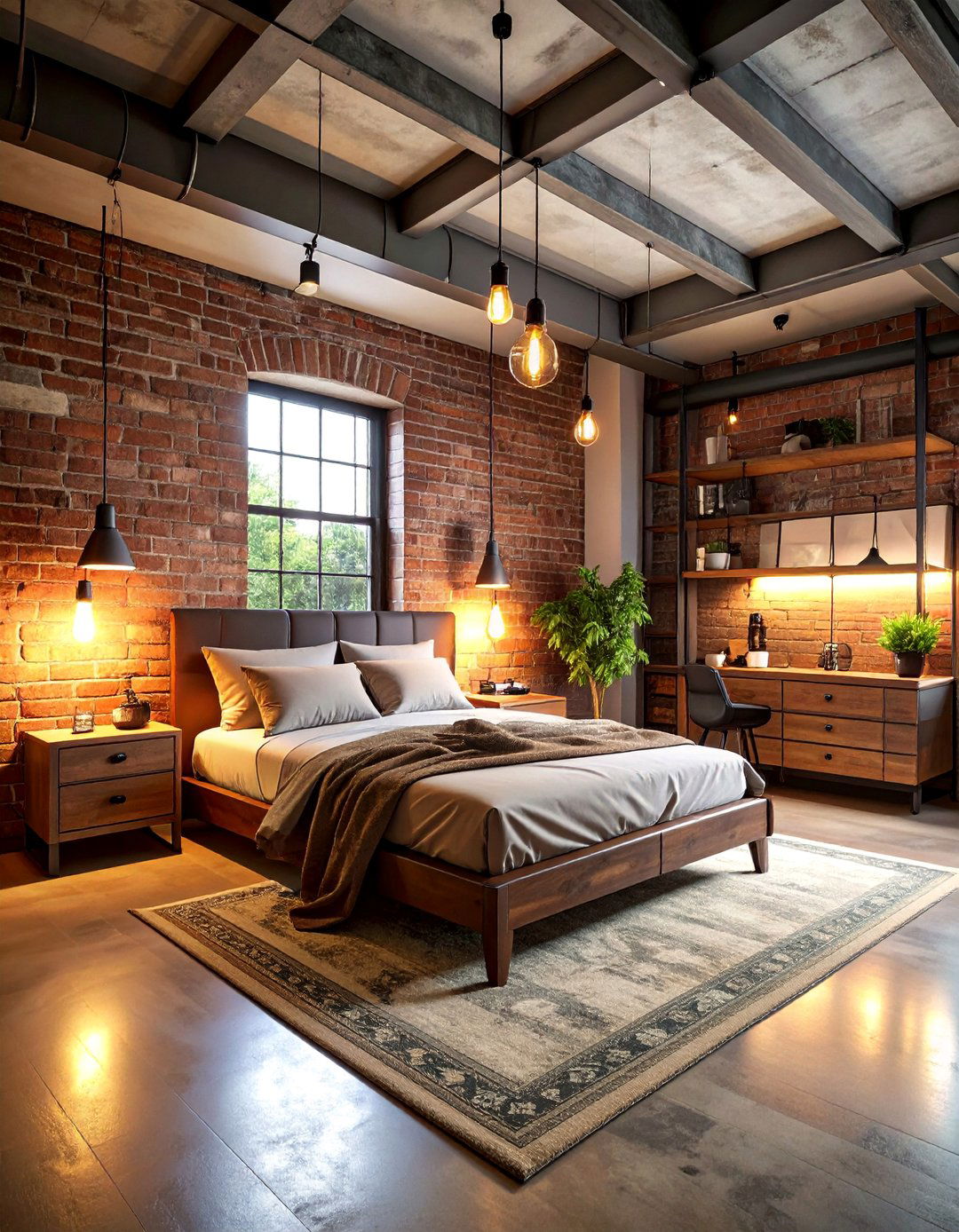 Industrial Gaming Loft with Exposed Elements - 25 Boys Gaming Bedroom Ideas
