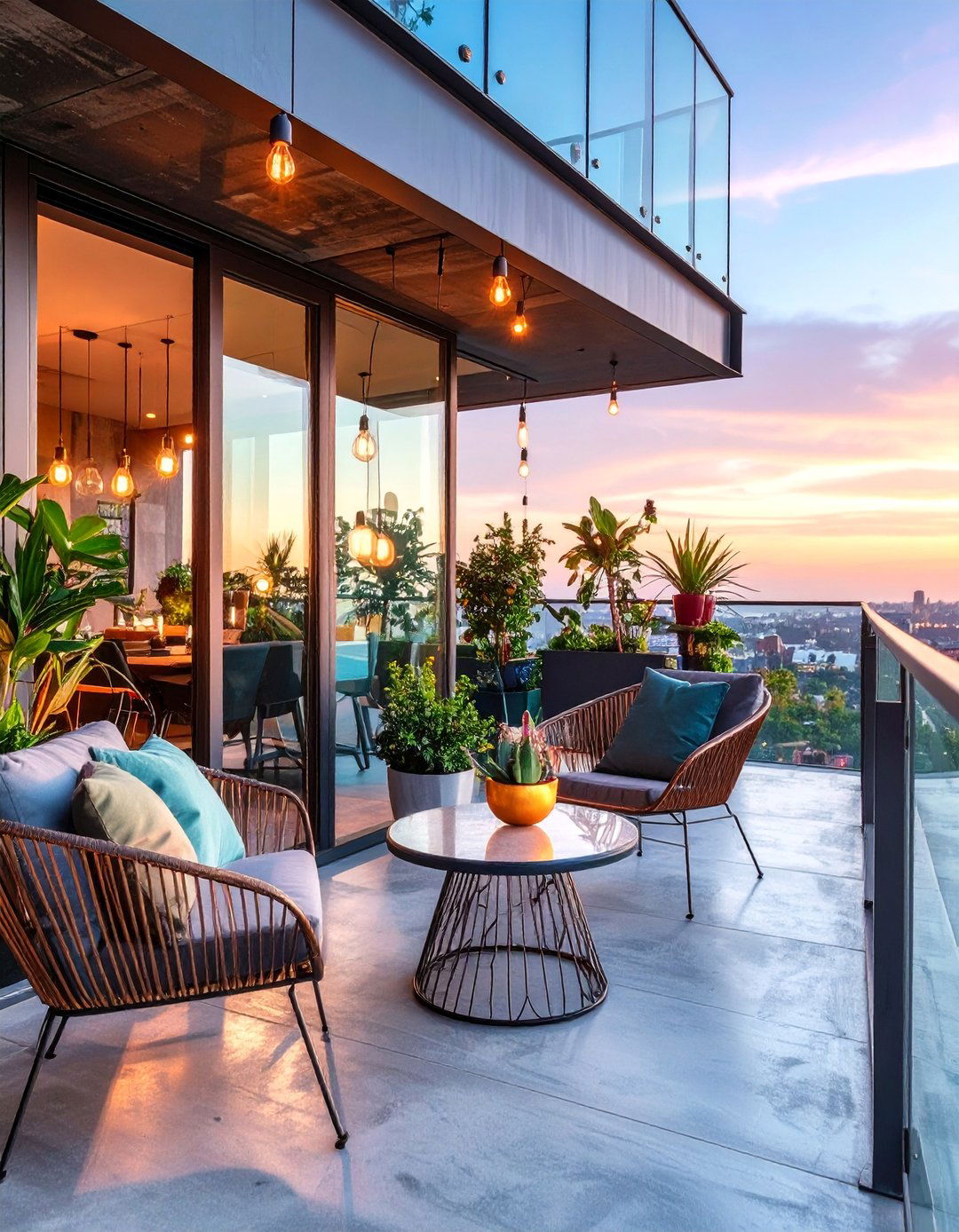 Industrial Glass Railing Loft Balcony with Steel Accents - 25 Loft Balcony Ideas