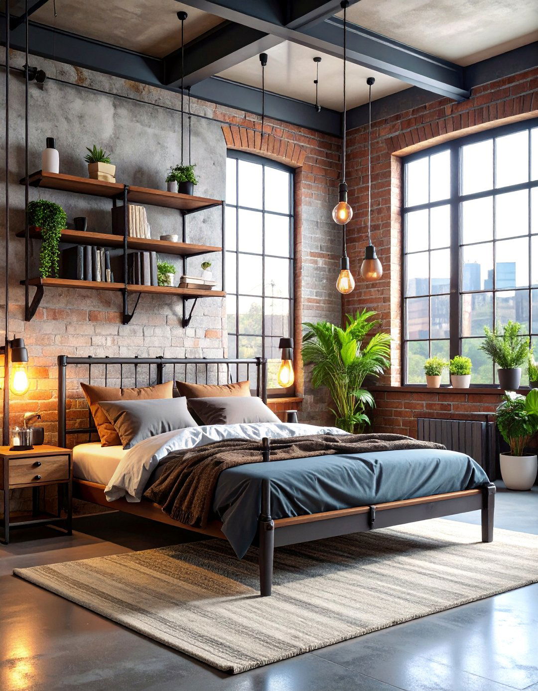 Industrial Gothic Bedroom with Metal Framework - 25 Gothic Bedroom Ideas