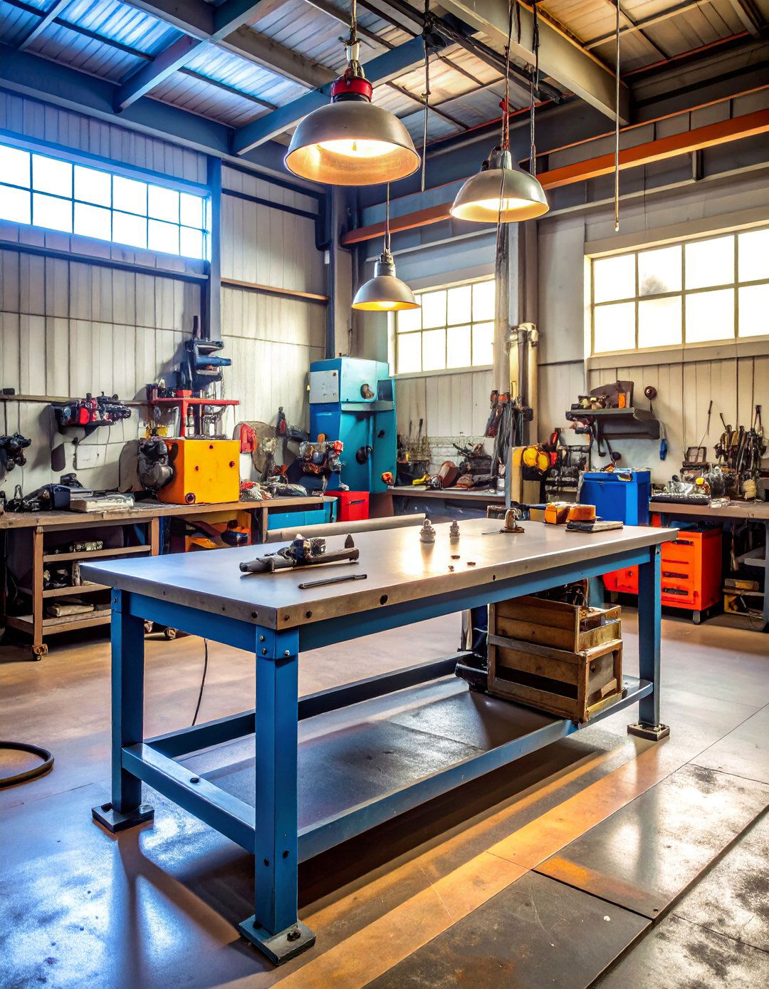 Industrial Grade Welding Workbench - 25 Garage Workbench Ideas