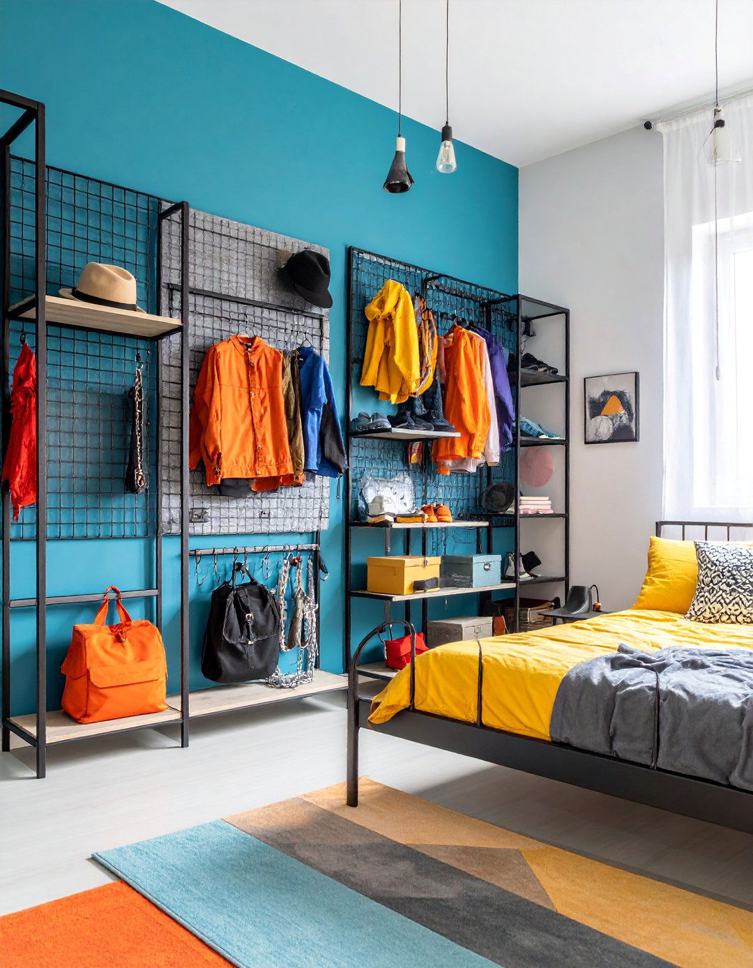 Industrial Grid Wall System for Streetwear Accessories - 25 Hypebeast Room Decor Ideas