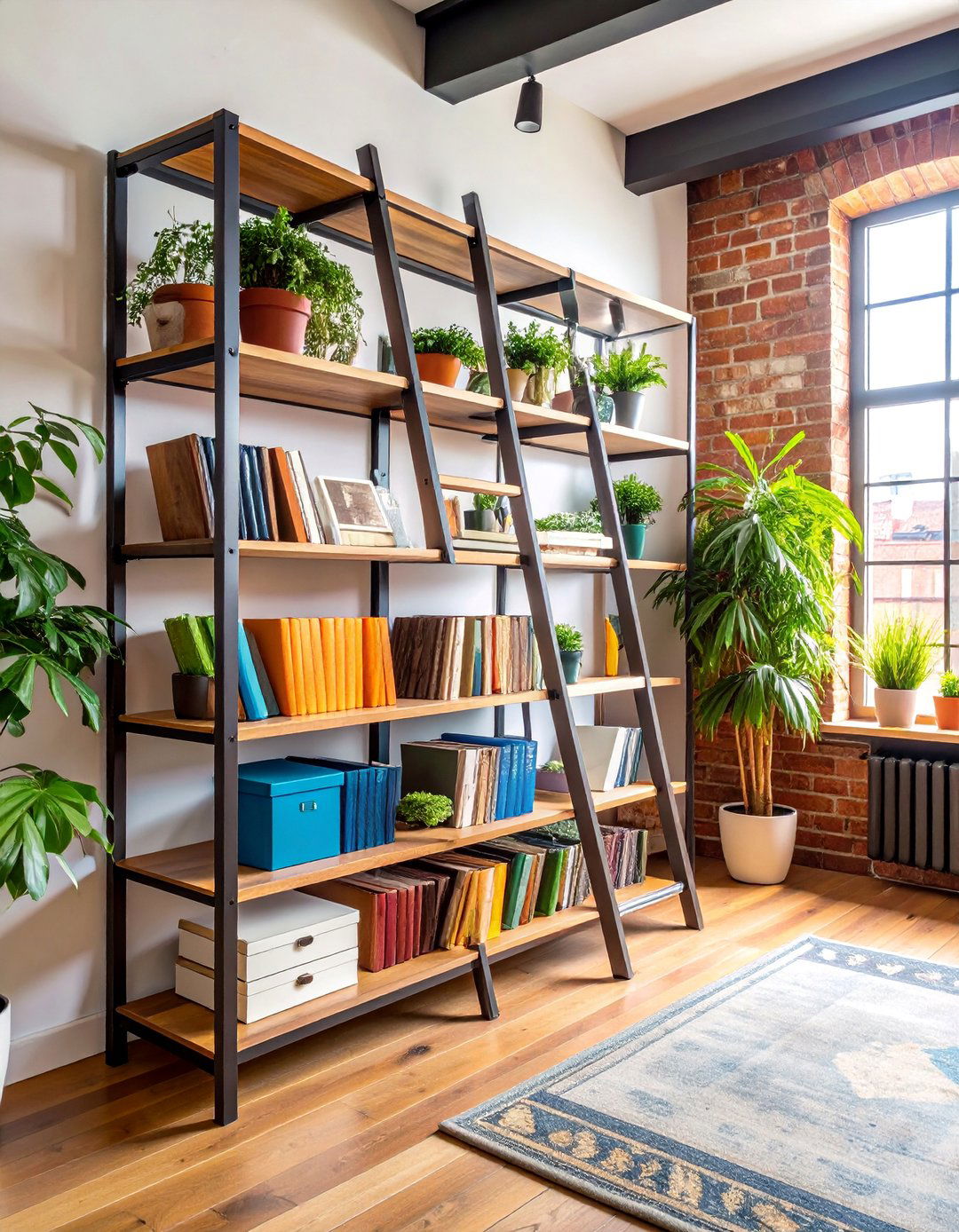 Industrial Ladder Shelf Display - 25 Vinyl Record Storage Ideas