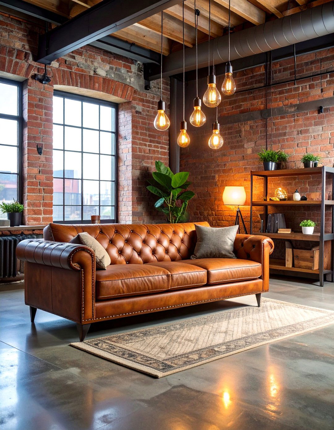 Industrial Leather Sofa Urban Loft - 25 Living Room Couch Ideas