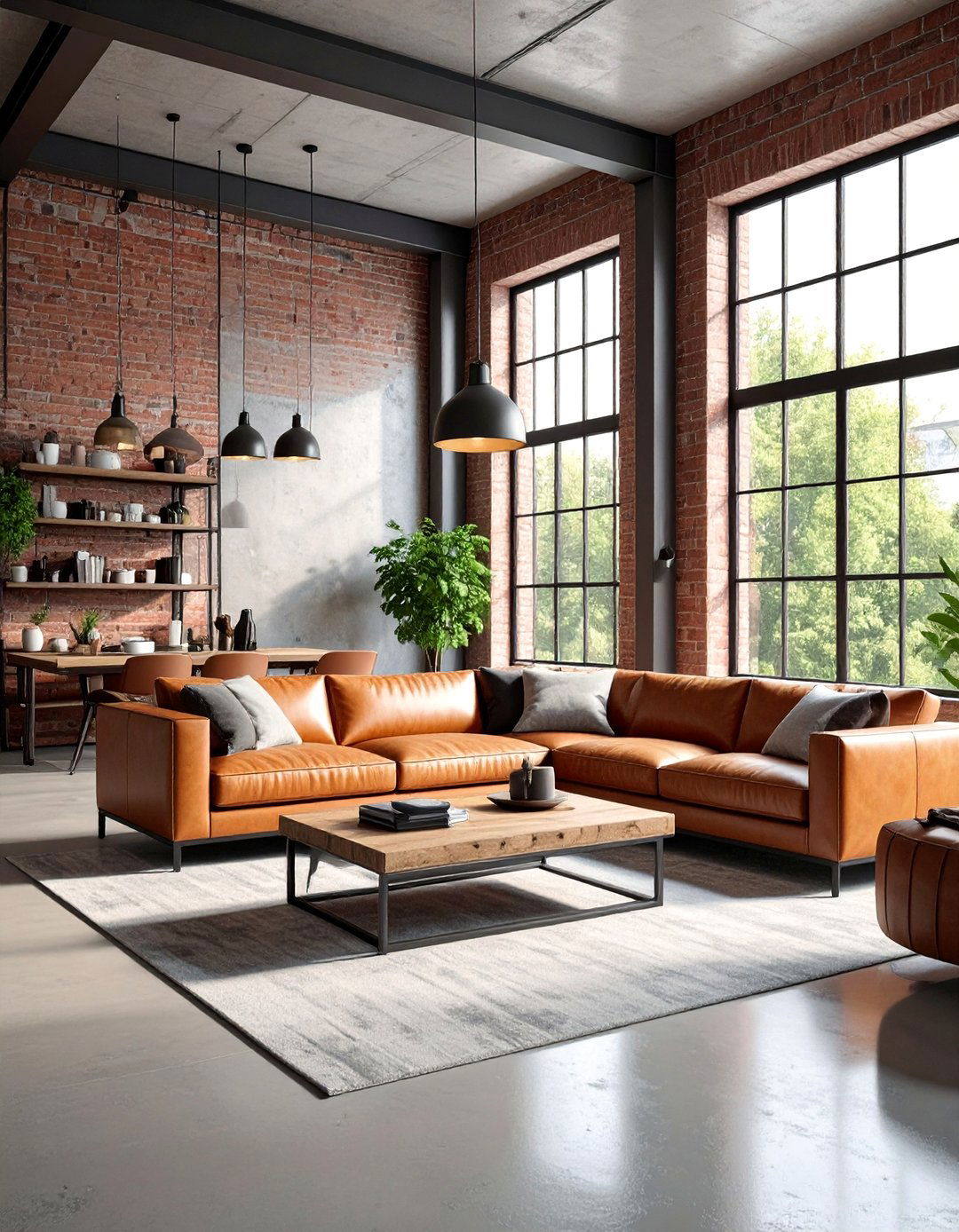 Industrial Living Room with Raw Materials - 25 Living Room Design Ideas