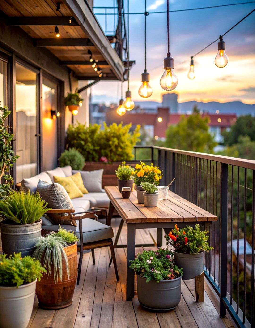 Industrial Loft Aesthetic with Metal and Concrete - 25 Balcony Deck Ideas