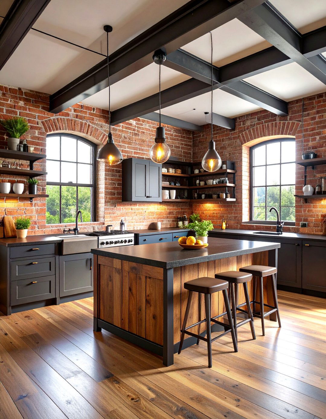 Industrial Loft Black Granite Kitchen - 25 Black Granite Countertops Kitchen Ideas