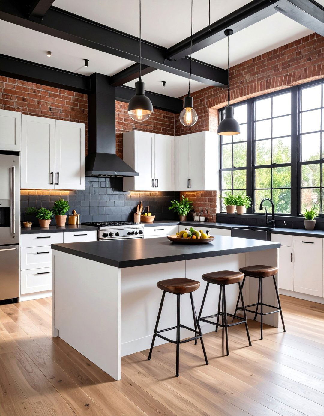 Industrial Loft Black and White Kitchen - 25 black white and gold kitchen ideas