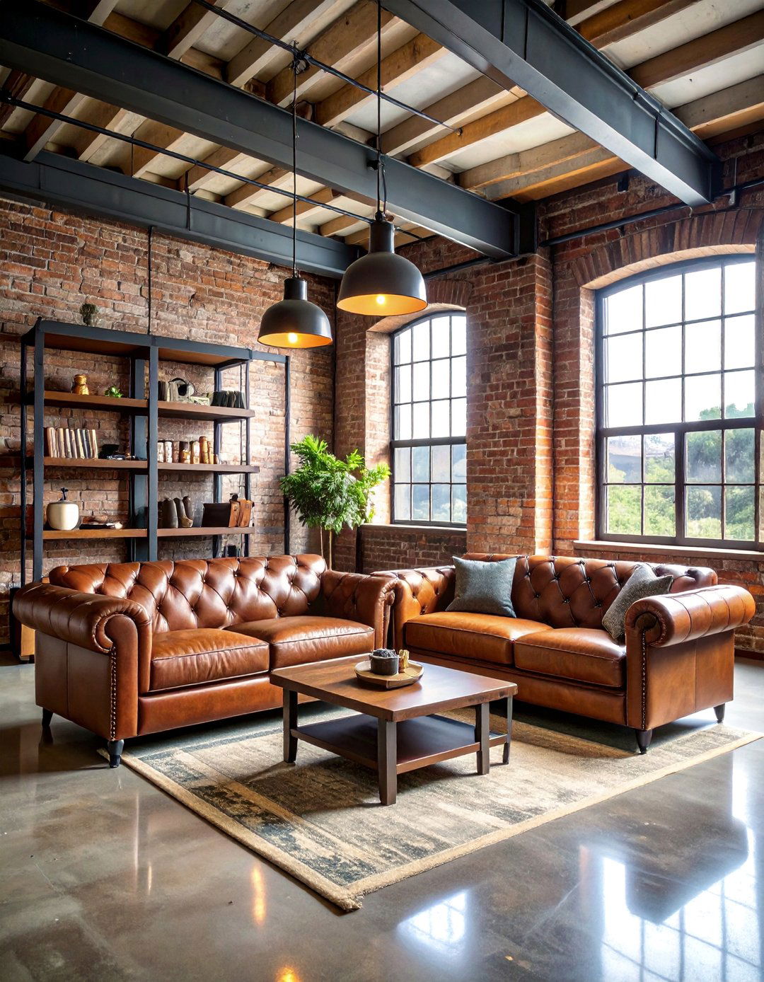 Industrial Loft Cigar Room with Exposed Brick and Metal Accents - 25 Cigar Room Ideas