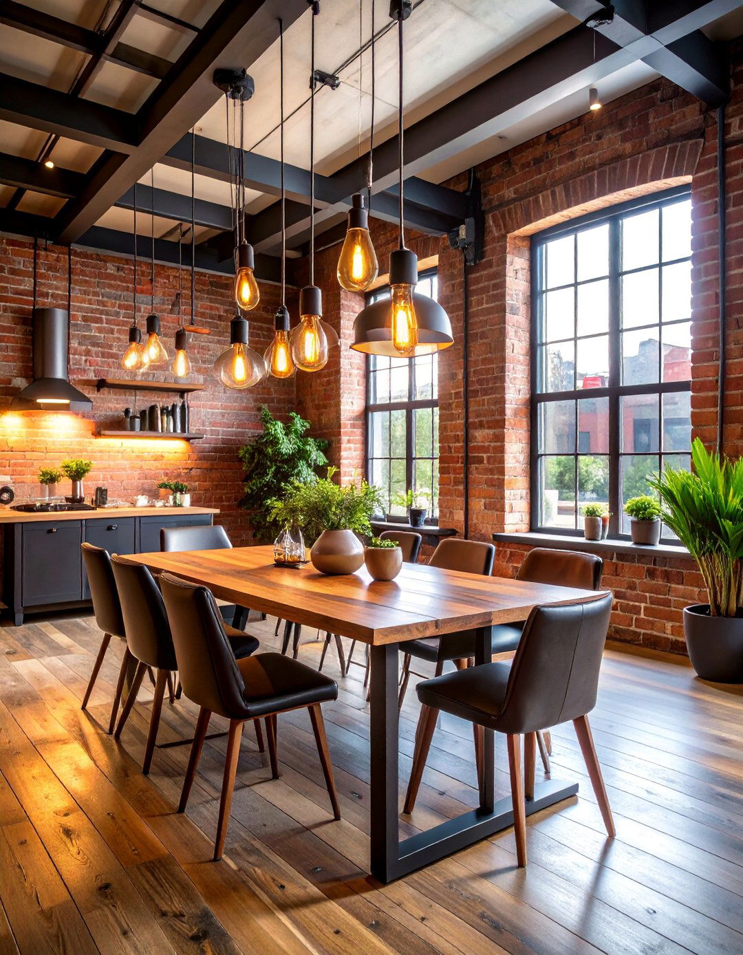 Industrial Loft Dining Room with Exposed Elements - 25 masculine dining room ideas