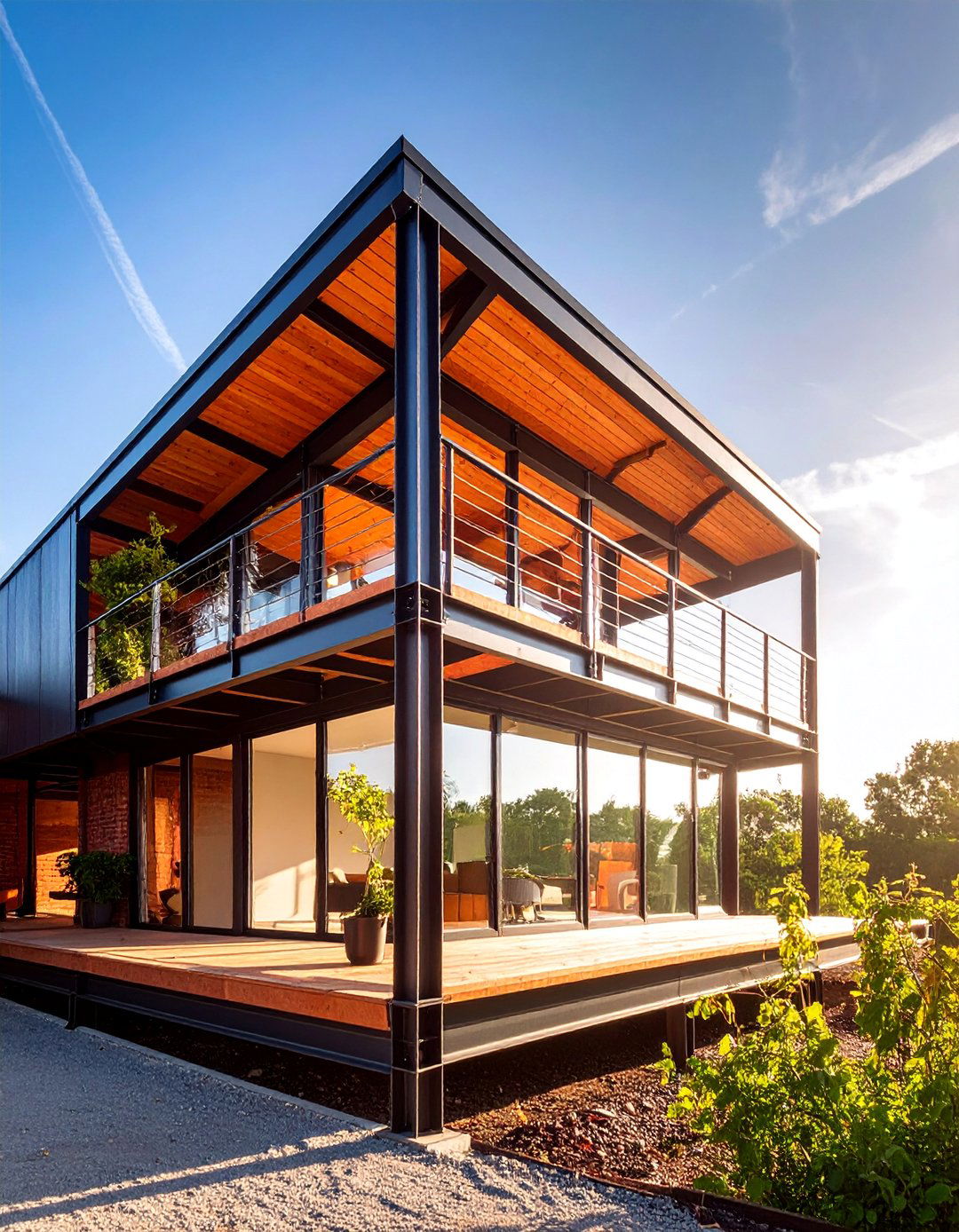 Industrial Loft Dormer with Exposed Steel Framework - 25 Dormer Balcony Ideas