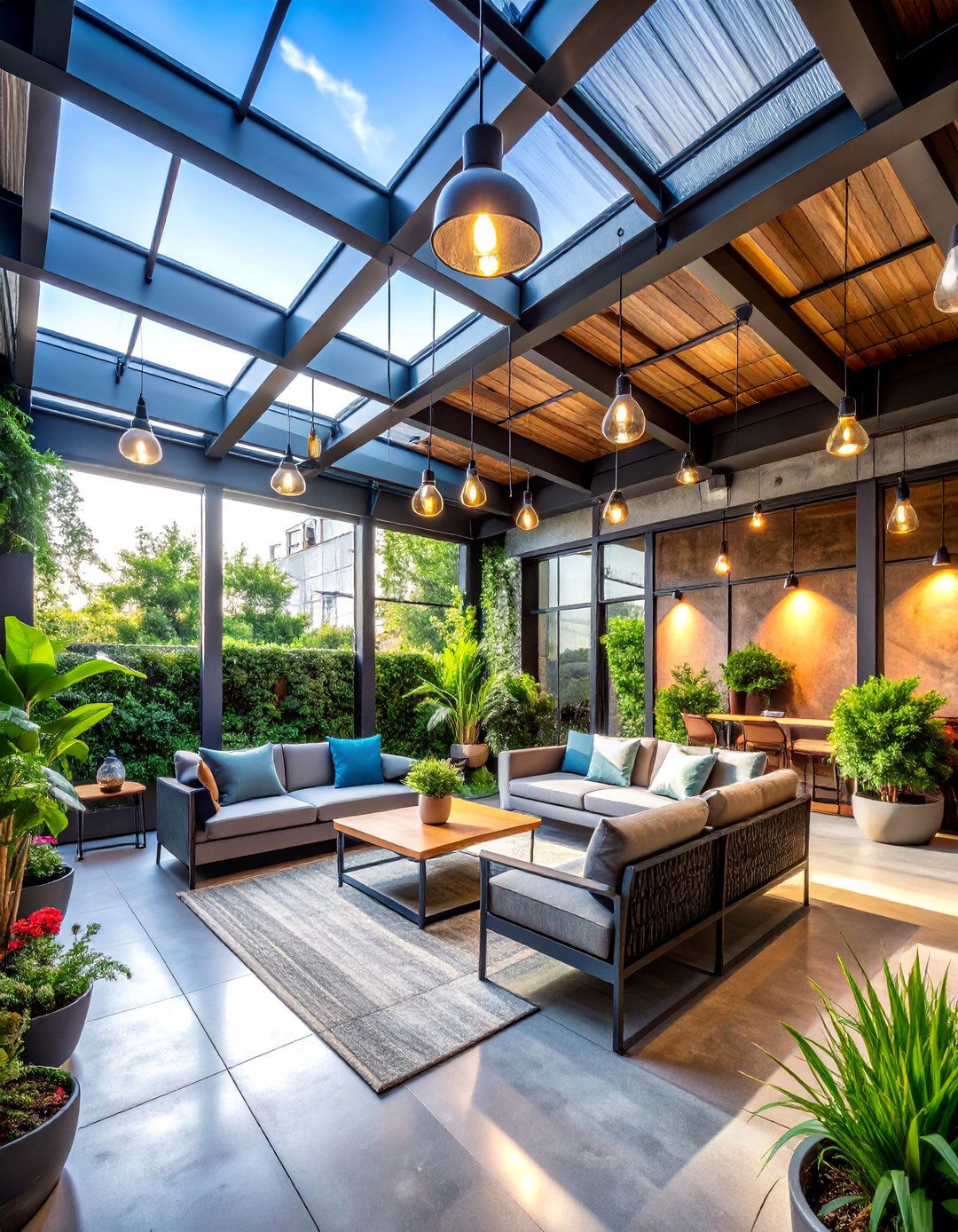 Industrial Loft Enclosed Porch with Metal Accents - 25 Enclosed Porch Ideas