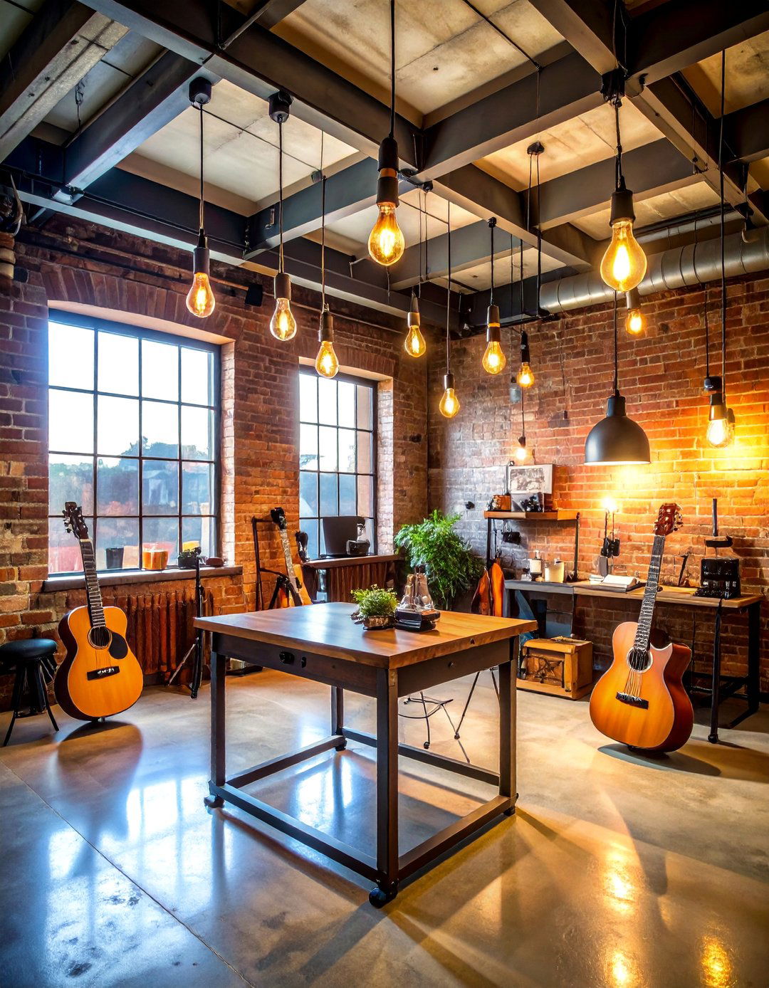 Industrial Loft Guitar Workshop - 25 Guitar Room Ideas