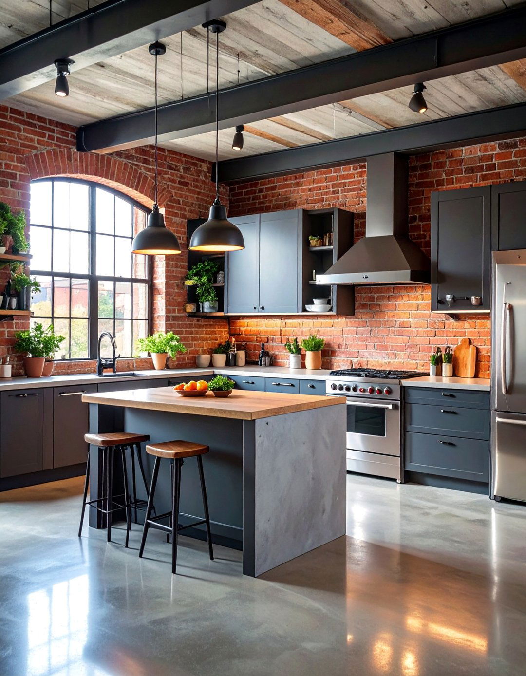 Industrial Loft Kitchen with Raw Materials - 25 Kitchen Design Ideas