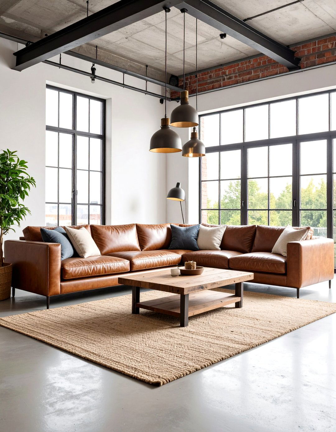 Industrial Loft Rustic Concrete Floor Living Room - 25 Rustic Concrete Floor Living Room Ideas
