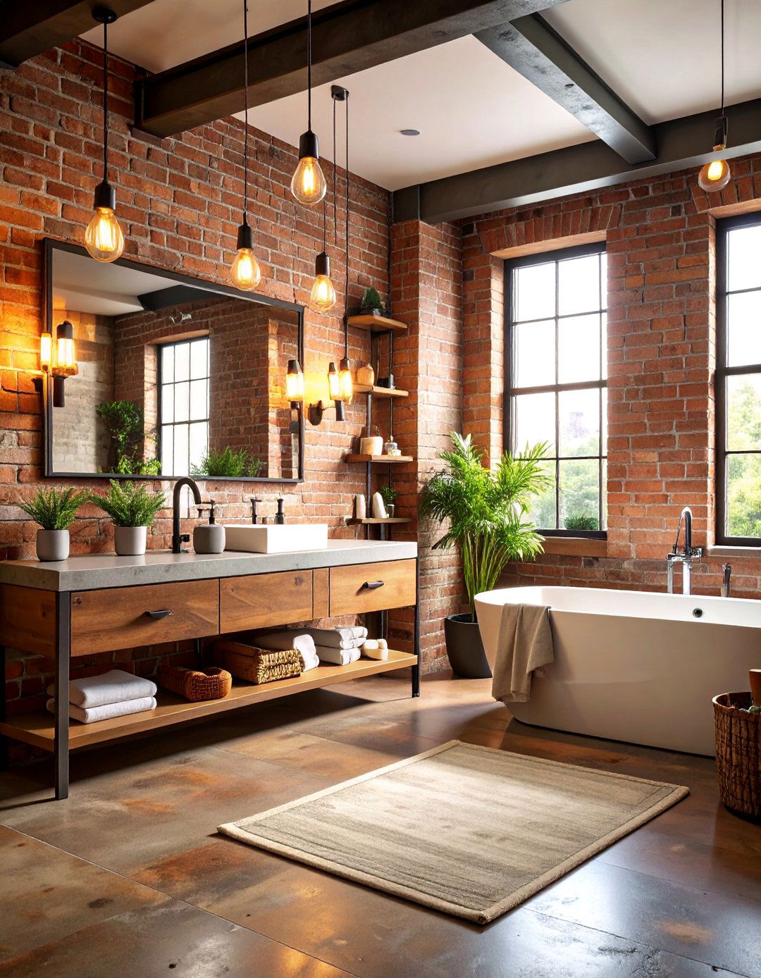 Industrial Loft Style Bathroom - 25 Cozy Bathroom Ideas