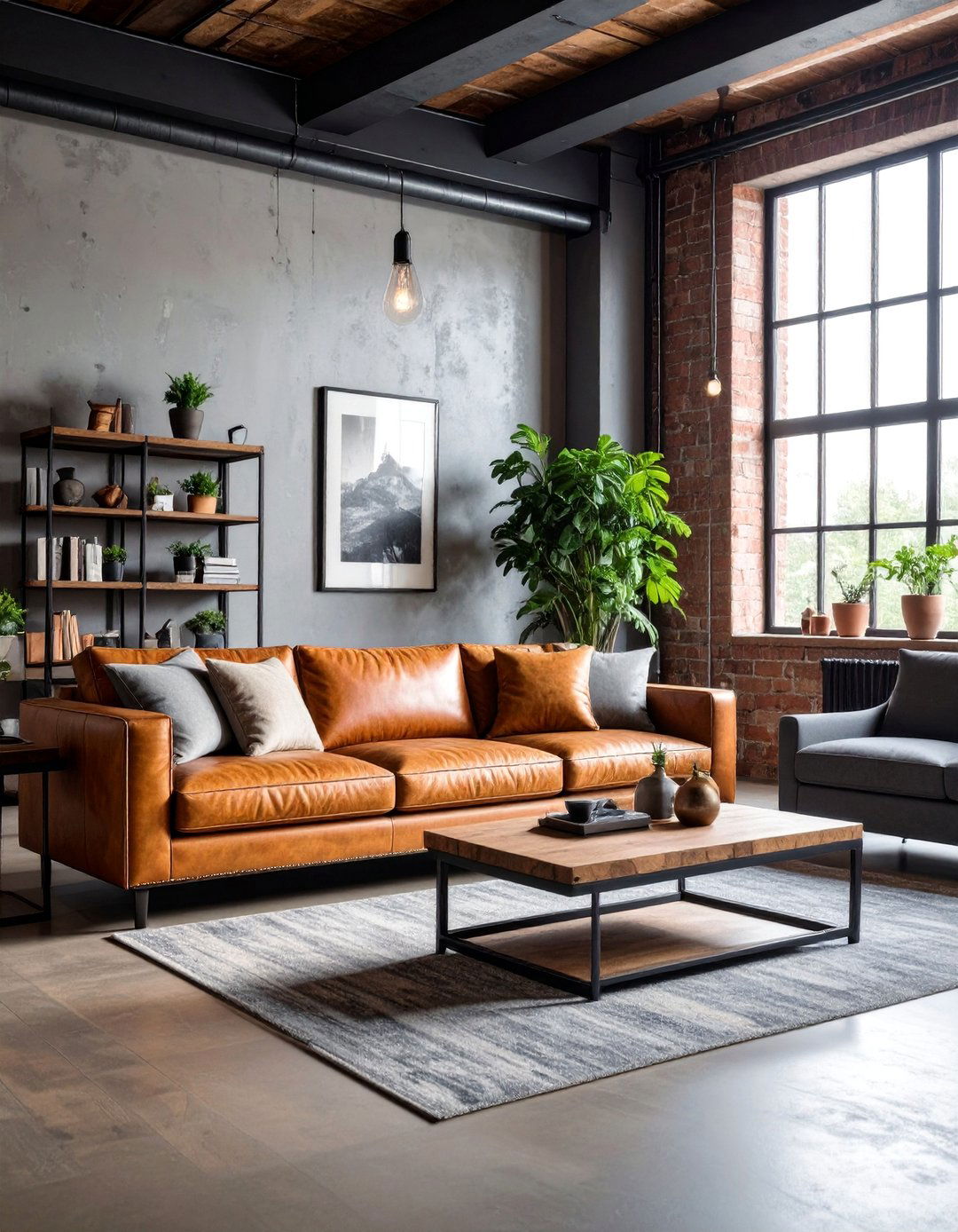 Industrial Loft Style Contrast - 25 Mismatched Sofas in Living Room Ideas
