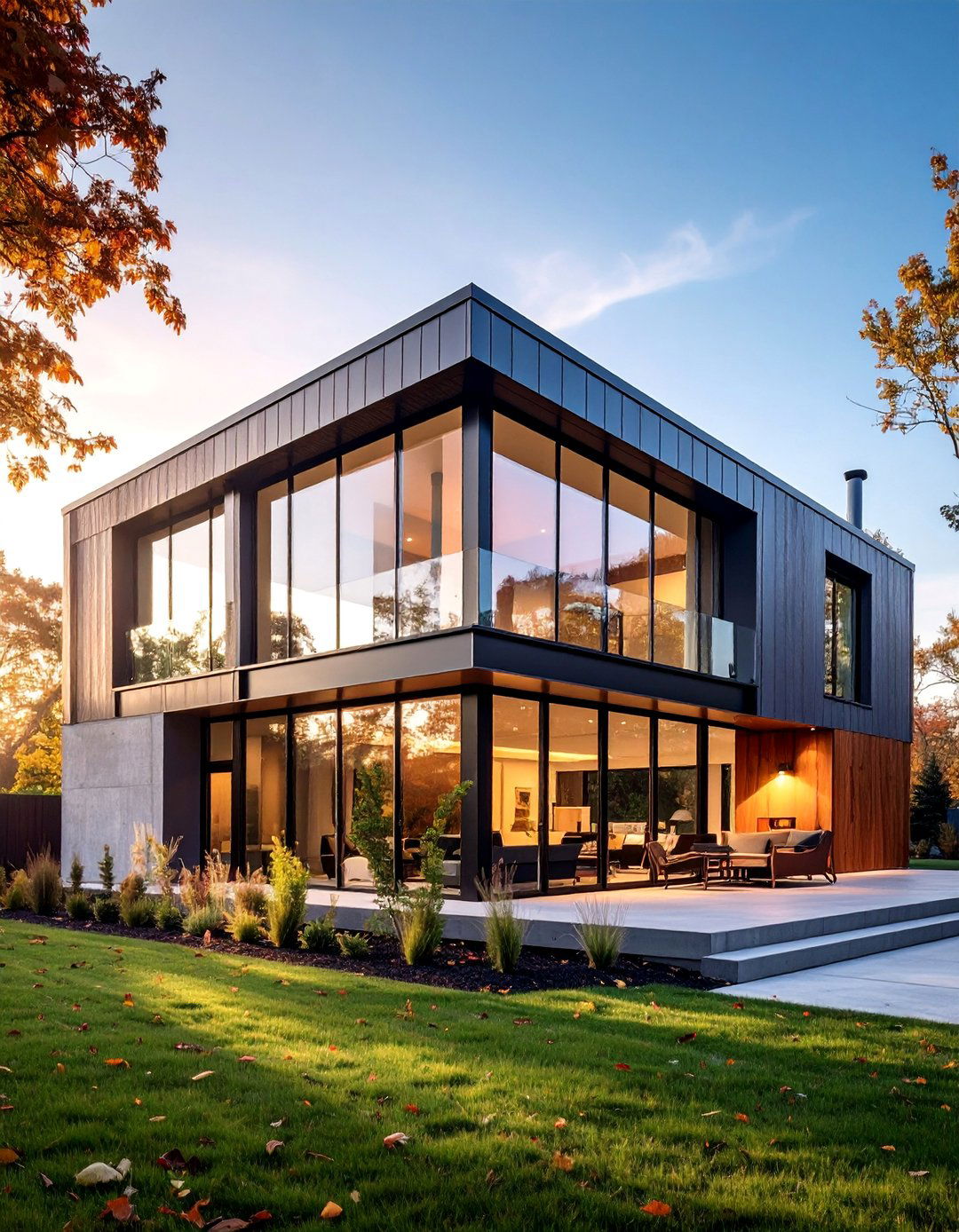 Industrial Loft Style Exterior with Metal Siding - 25 Exterior Home with a Black Roof Ideas